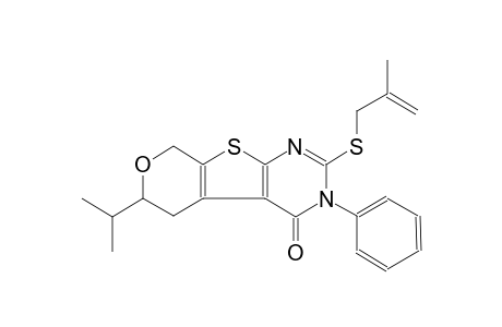 4H-pyrano[4',3':4,5]thieno[2,3-d]pyrimidin-4-one, 3,5,6,8-tetrahydro-6-(1-methylethyl)-2-[(2-methyl-2-propenyl)thio]-3-phenyl-