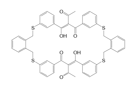 13,34-diacetyl-5,21,26,42-tetrahydro-12H,33H-7,11:15,19.28,32.36,40 tetrametheno-11H,32H-dibenzo[c,v][1,6,20,25]tetrathiacyclooctatriacontin-12,14,33,35(13H,34H)-tetrone