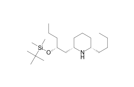 Piperidine, 2-butyl-6-[2-[[(1,1-dimethylethyl)dimethylsilyl]oxy]pentyl]-, [2.alpha.,6.beta.(S*)]-(.+-.)-