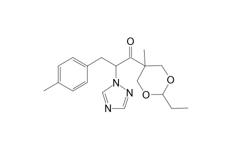 1-Propanone, 1-(2-ethyl-5-methyl-1,3-dioxan-5-yl)-3-(4-methylphenyl)-2-(1H-1,2,4-Triazol-1-yl)-2-Ethyl-5-methyl-cis-5-(2-[1,2,4-triazolyl]-3-[4-tolyl]-1-oxo-propyl)-1,3-dioxane