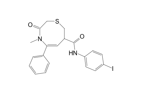 4-Methyl-3-oxo-5-phenyl-3,4,7,8-tetrahydro-2H-1,4-thiazocin-7-(p-Iodophenyl)amide