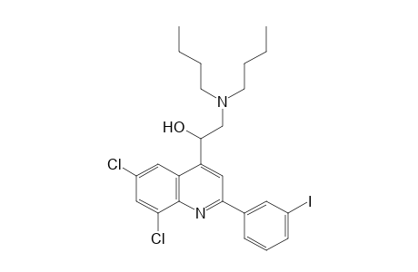 alpha-[(DIBUTYLAMINO)METHYL]-6,8-DICHLORO-2-(m-IODOPHENYL)-4-QUINOLINEMETHANOL