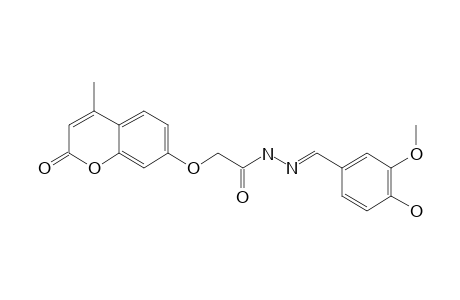 (E)-N'-(4-HYDROXY-3-METHOXYBENZYLIDENE)-2-(4-METHYL-2-OXO-2H-CHROMEN-7-YLOXY)-ACETOHYDRAZIDE