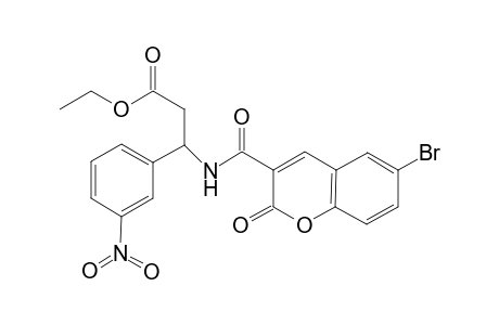 3-[(6-bromo-2-keto-chromene-3-carbonyl)amino]-3-(3-nitrophenyl)propionic acid ethyl ester