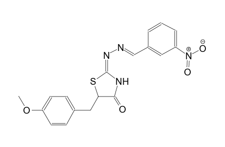 benzaldehyde, 3-nitro-, [(2E)-5-[(4-methoxyphenyl)methyl]-4-oxothiazolidinylidene]hydrazone