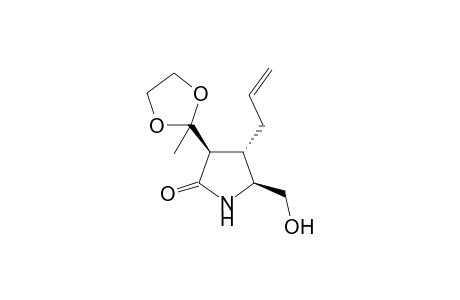 (3R,4S,5S)-5-Hydroxymethyl-3-(2-methyl-1,3-dioxolan-2-yl)-4-(2-propenyl)-2-pyrrolidinone