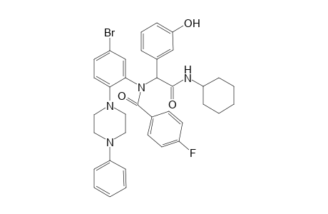 N-(5-Bromo-2-(4-phenylpiperazin-1-yl)phenyl)-N-(2-(cyclohexylamino)-1-(3-hydroxyphenyl)-2-oxoethyl)-4-fluorobenzamide