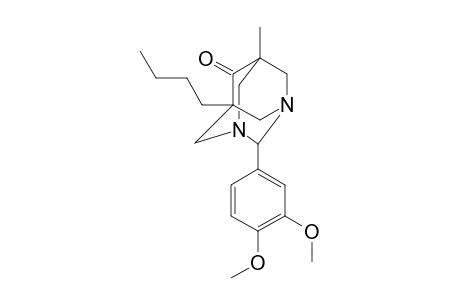 Tricyclo[3.3.1.1(3,7)]decan-6-one, 5-butyl-2-(3,4-dimethoxyphenyl)-7-methyl-1,3-diaza-