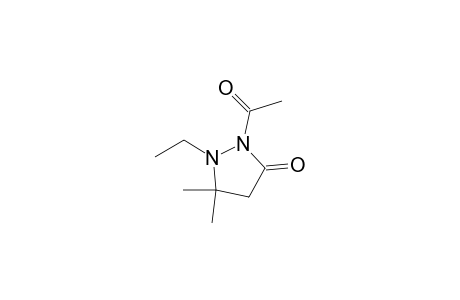 2-Acetyl-1-ethyl-5,5-dimethylpyrazolidnin-3-one
