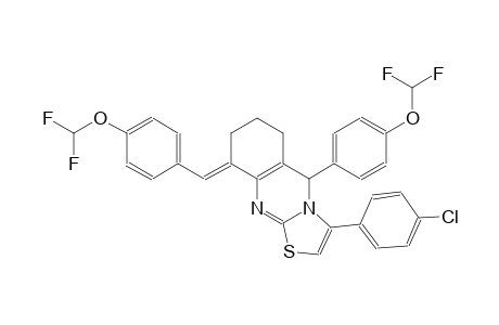 (9E)-3-(4-chlorophenyl)-9-[4-(difluoromethoxy)benzylidene]-5-[4-(difluoromethoxy)phenyl]-6,7,8,9-tetrahydro-5H-[1,3]thiazolo[2,3-b]quinazoline
