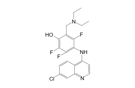 4-[(7-chloranylquinolin-4-yl)amino]-2-(diethylaminomethyl)-3,5,6-tris(fluoranyl)phenol