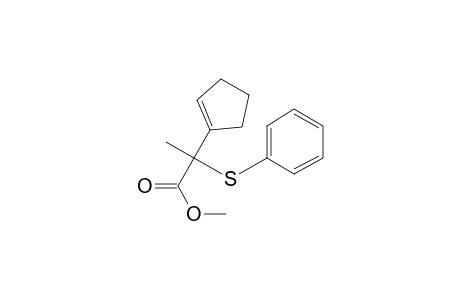 1-Cyclopentene-1-acetic acid, .alpha.-methyl-.alpha.-(phenylthio)-, methyl ester