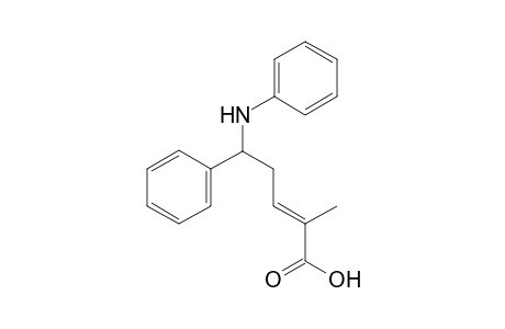 (E)-2-Methyl-5-phenyl-5-(phenylamino)pent-2-enoic acid