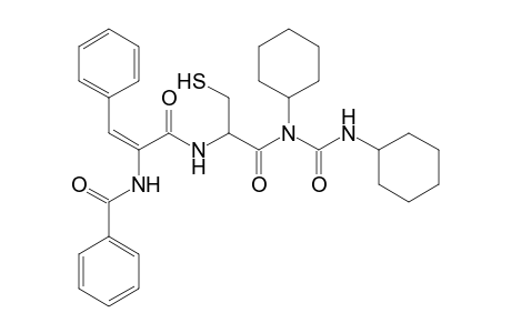 N-{1-[cyclohexyl(cyclohexylcarbamoyl)amino]-1-oxo-3-sulfanylpropan-2-yl}-3-phenyl-2-(phenylformamido)prop-2-enamide