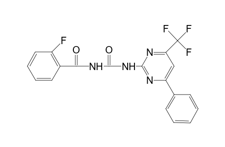2-Fluoranyl-N-[[4-phenyl-6-(trifluoromethyl)pyrimidin-2-yl]carbamoyl]benzamide