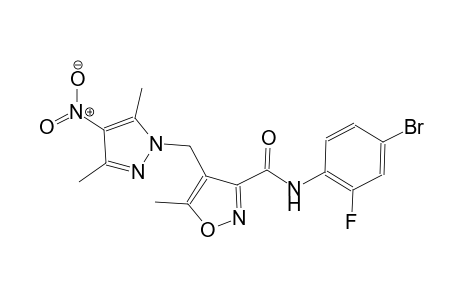 N-(4-bromo-2-fluorophenyl)-4-[(3,5-dimethyl-4-nitro-1H-pyrazol-1-yl)methyl]-5-methyl-3-isoxazolecarboxamide