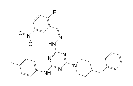 6-(4-benzyl-1-piperidyl)-N2-[(Z)-(2-fluoro-5-nitro-phenyl)methyleneamino]-N4-(p-tolyl)-1,3,5-triazine-2,4-diamine