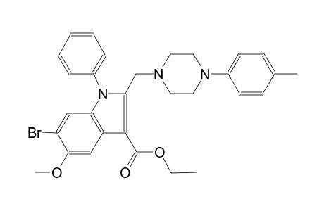 1H-indole-3-carboxylic acid, 6-bromo-5-methoxy-2-[[4-(4-methylphenyl)-1-piperazinyl]methyl]-1-phenyl-, ethyl ester