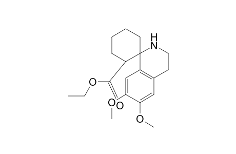 Spiro[cyclohexane-1,1'(2'H)-isoquinoline]-2-carboxylic acid, 3',4'-dihydro-6',7'-dimethoxy-, ethyl ester, (1R-cis)-