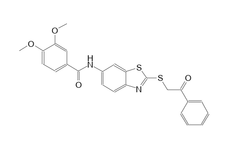 3,4-dimethoxy-N-{2-[(2-oxo-2-phenylethyl)sulfanyl]-1,3-benzothiazol-6-yl}benzamide