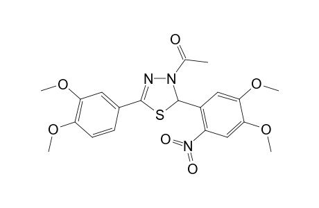 1,3,4-Thiadiazole, 3-acetyl-2-(4,5-dimethoxy-2-nitrophenyl)-5-(3,4-dimethoxyphenyl)-2,3- dihydro-