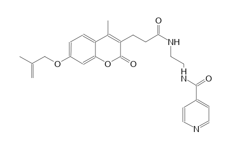 4-pyridinecarboxamide, N-[2-[[3-[4-methyl-7-[(2-methyl-2-propenyl)oxy]-2-oxo-2H-1-benzopyran-3-yl]-1-oxopropyl]amino]ethyl]-