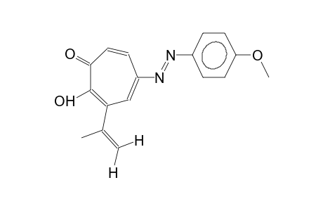 1-hydroxy-2-isopropenyl-4E-(4-methophenyldiazeno)-1,3,5-heptatrien-7-one