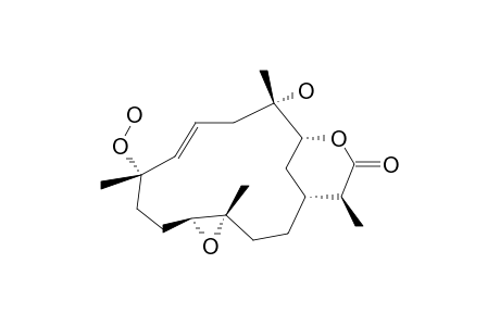 MANAARENOLIDE_F;(1-R,3-R,4-S,8-S,11-S,12-S,15-S,6-E)-4-HYDROXY-8-HYDROPEROXY-6-EN-16,3-OLIDE