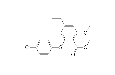 Methyl 2-(4-chlorophenylsulfanyl)-4-ethyl-6-methoxybenzoate