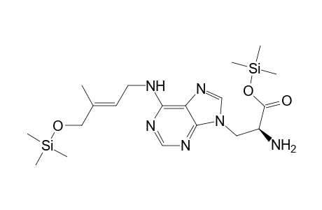 9H-Purine-9-propanoic acid, .alpha.-amino-6-[[3-methyl-4-[(trimethylsilyl)oxy]-2-butenyl]amino]-, trimethylsilyl ester, [S-(E)]-
