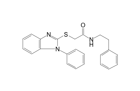 N-Phenethyl-2-(1-phenyl-1H-benzoimidazol-2-ylsulfanyl)-acetamide