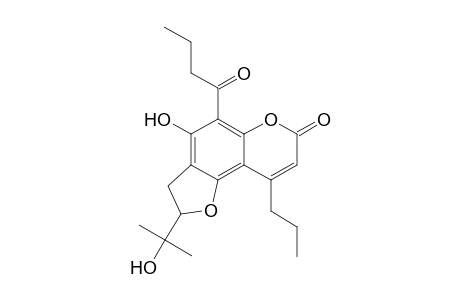 7H-Furo[2,3-f][1]benzopyran-7-one, 2,3-dihydro-4-hydroxy-2-(1-hydroxy-1-methylethyl)-5-(1-oxobutyl)-9-propyl-, (.+-.)-