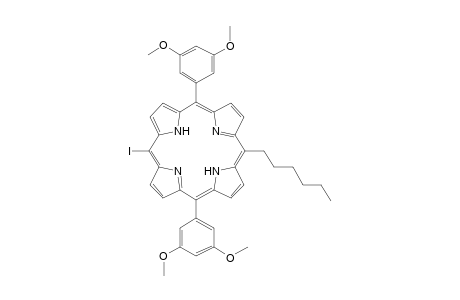 5,15-Bis(3,5-dimethoxyphenyl)-10-hexyl-20-iodoporphyrin