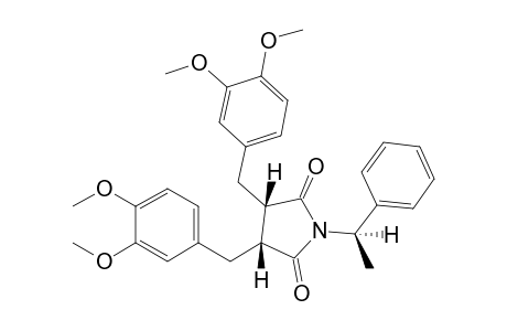 (2S,3R,.alpha.R)-N-(.alpha.-phenylethyl)-2,3-bis(3,4-dimethoxybenzyl)succinimide
