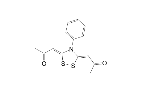 (1Z)-1-[(5Z)-5-(2-oxidanylidenepropylidene)-4-phenyl-1,2,4-dithiazolidin-3-ylidene]propan-2-one