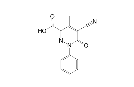 5-cyano-4-methyl-6-oxidanylidene-1-phenyl-pyridazine-3-carboxylic acid