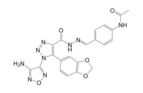 N-{4-[(E)-(2-{[1-(4-amino-1,2,5-oxadiazol-3-yl)-5-(1,3-benzodioxol-5-yl)-1H-1,2,3-triazol-4-yl]carbonyl}hydrazono)methyl]phenyl}acetamide