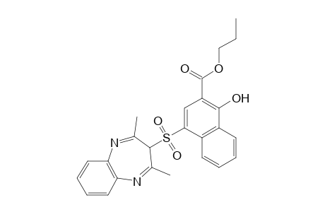 4-[(2,4-DIMETHYL-3H-1,5-BENZODIAZEPIN-3-YL)SULFONYL]-1-HYDROXY-2-NAPHTHOIC ACID, PROPYL ESTER