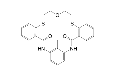 1,15-Diaza-3,4;12,13-dibenzo-16,18-(o-methylbenzo)-8-oxa-5,11-dithiacyclooctadecane-2,14-dione