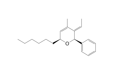 (2R*,6S*,E)-3-Ethylidene-6-hexyl-4-methyl-2-phenyl-3,6-dihydro-2H-pyran