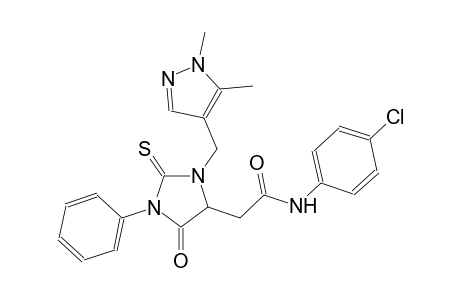 N-(4-chlorophenyl)-2-{3-[(1,5-dimethyl-1H-pyrazol-4-yl)methyl]-5-oxo-1-phenyl-2-thioxo-4-imidazolidinyl}acetamide