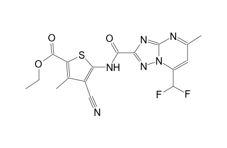 ethyl 4-cyano-5-({[7-(difluoromethyl)-5-methyl[1,2,4]triazolo[1,5-a]pyrimidin-2-yl]carbonyl}amino)-3-methyl-2-thiophenecarboxylate