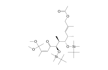 3,10-Dodecadien-5-one, 12-(acetyloxy)-6,8-bis[[(1,1-dimethylethyl)dimethylsilyl]oxy]-2,2-dimethoxy-3,7,9,11-tetramethyl-, (3Z,6R*,7S*,8S*,9S*,10E)-(.+-.)-