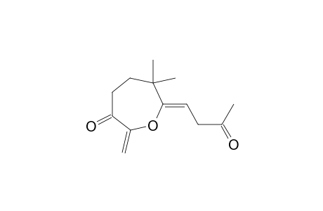 3-Oxepanone, 6,6-dimethyl-2-methylene-7-(3-oxobutylidene)-