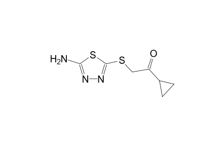 2-[(5-amino-1,3,4-thiadiazol-2-yl)sulfanyl]-1-cyclopropylethanone