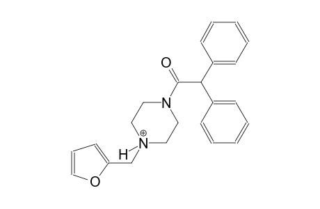 1-(diphenylacetyl)-4-(2-furylmethyl)piperazin-4-ium