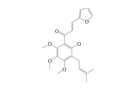 1-[2-HYDROXY-3-(3-METHYL-2-BUTENYL)-4,5,6-TRIMETHOXYPHENYL]-3-(FURANYL)-PROPENONE