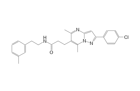 pyrazolo[1,5-a]pyrimidine-6-propanamide, 2-(4-chlorophenyl)-5,7-dimethyl-N-[2-(3-methylphenyl)ethyl]-