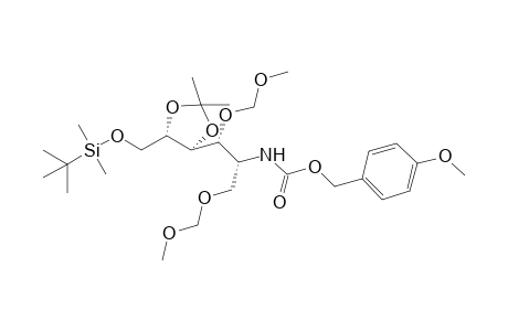 (2S,3S,4R,5R)-1-[(tert-butyldimethylsilyl)oxy]-2,3-(isopropylidenedioxy)-5-[[[p-(methoxybenzyl)oxy]carbonyl]amino]-4,6-bis(methoxymethoxy)hexane