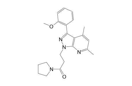 1H-pyrazolo[3,4-b]pyridine, 3-(2-methoxyphenyl)-4,6-dimethyl-1-[3-oxo-3-(1-pyrrolidinyl)propyl]-